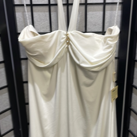 Halter Dress By Jessica, Winter White With Jeweled Embellishment, NWT - Picture 2 of 6